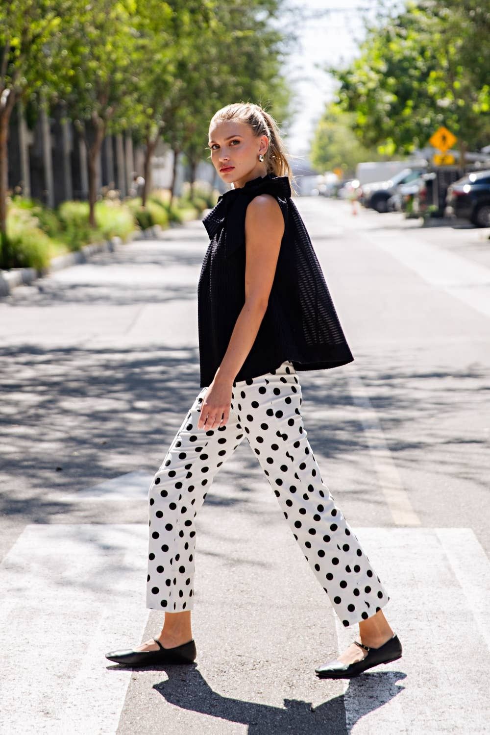 Flare Crop Dot Pants