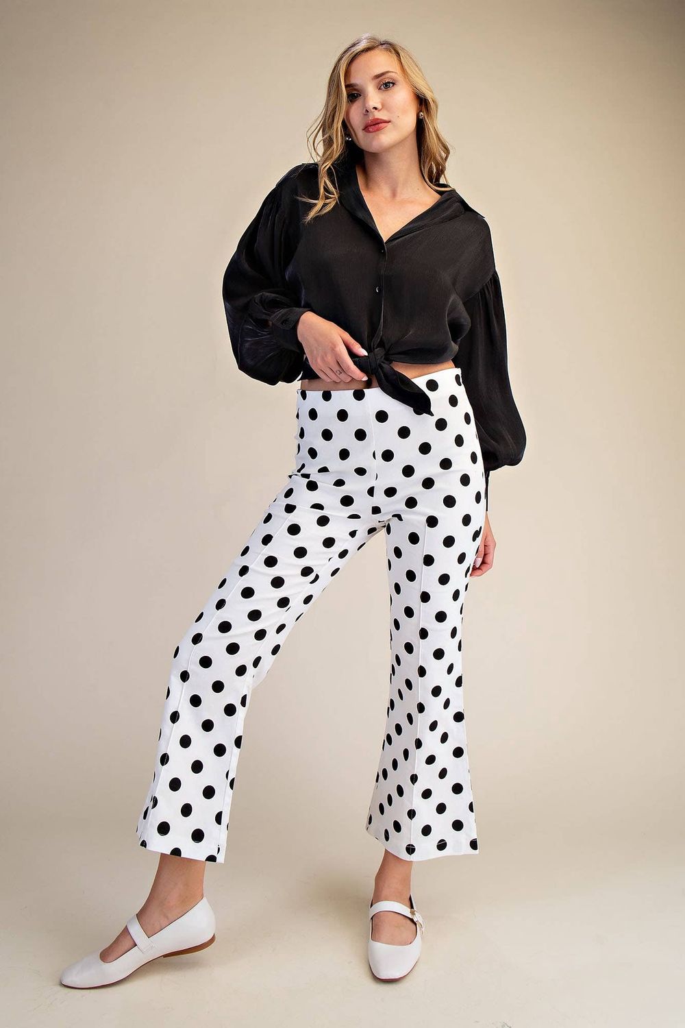 Flare Crop Dot Pants