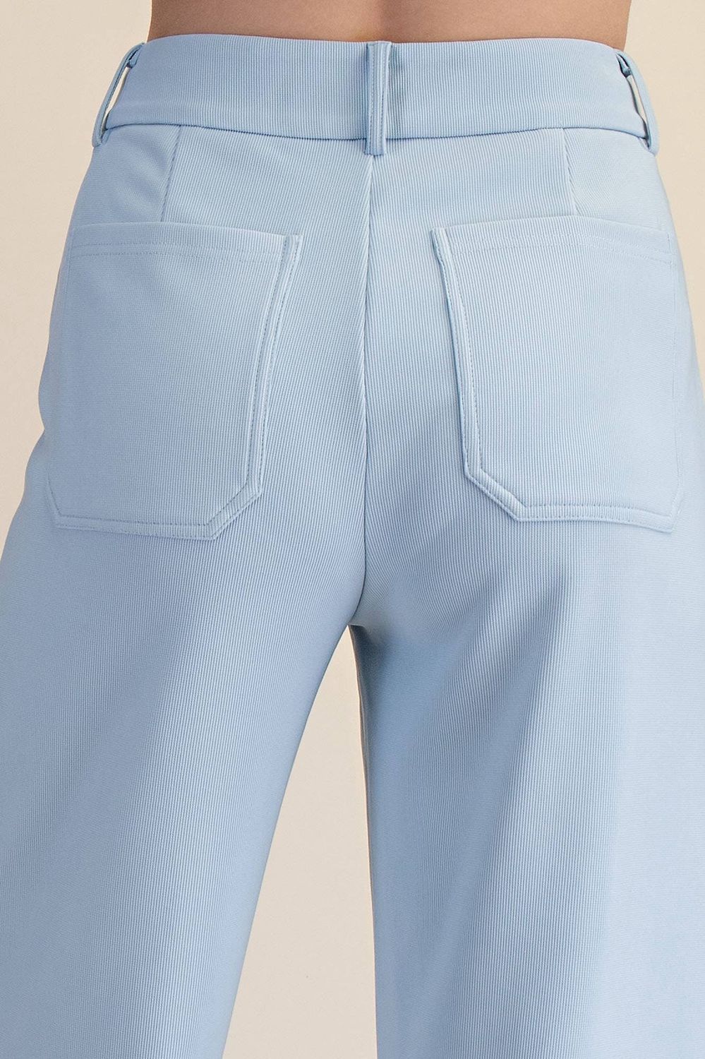 High Rise Front Pocket Stretchy Wide Pants