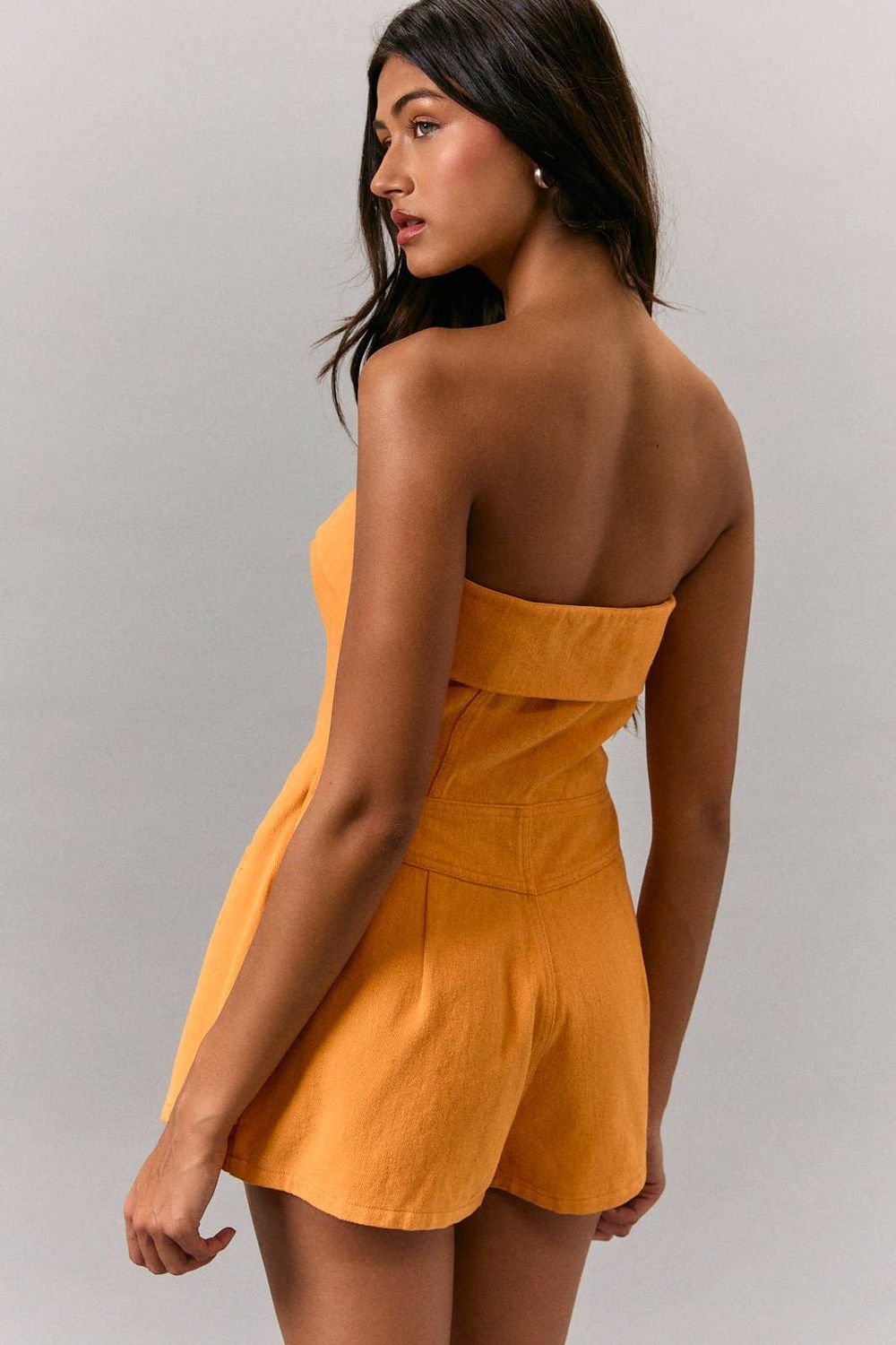 STRAPLESS WITH TWILL ROMPER