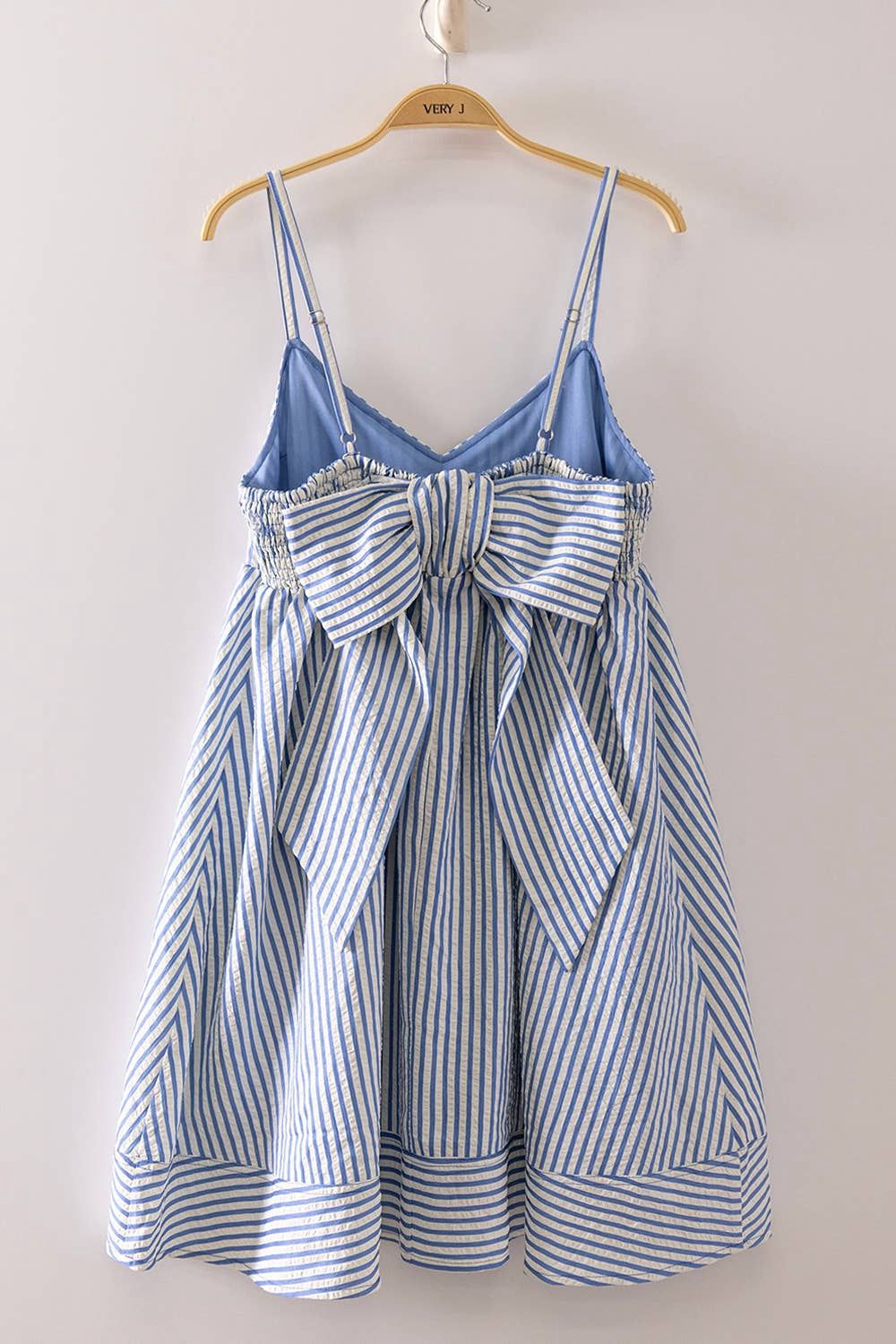 -Stripe Bow Babydoll Sundress