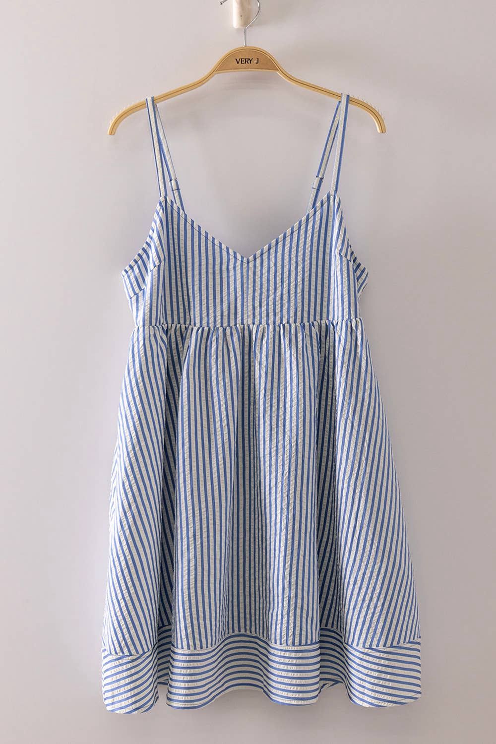 -Stripe Bow Babydoll Sundress