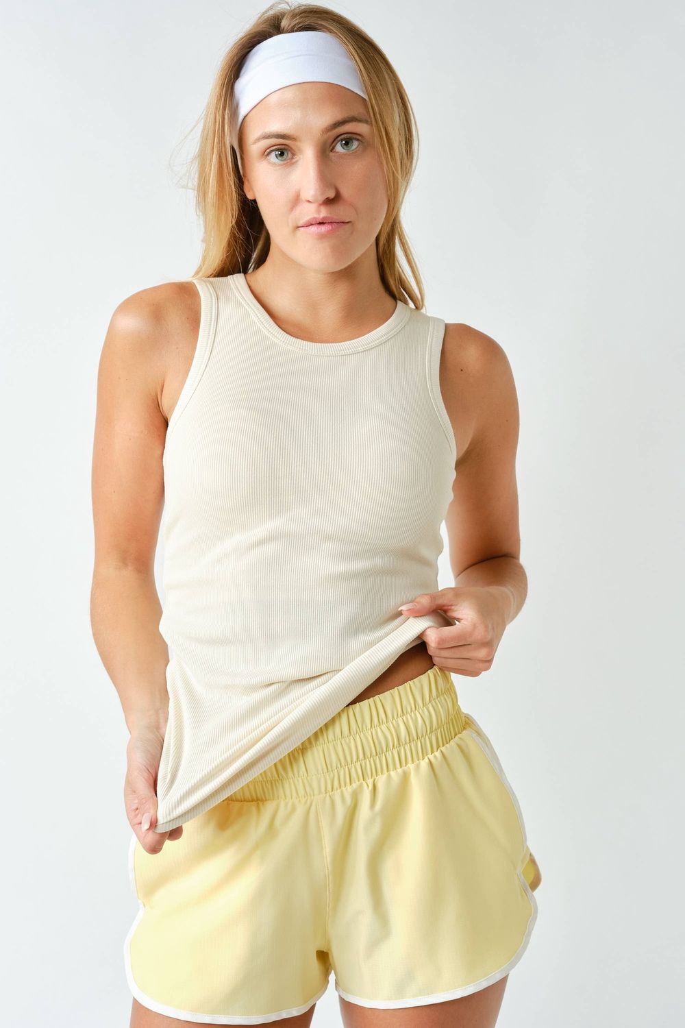 CoreClassic Micro-Ribbed Built-In Bra Tank Top, Color: NATURAL, Size: sm
