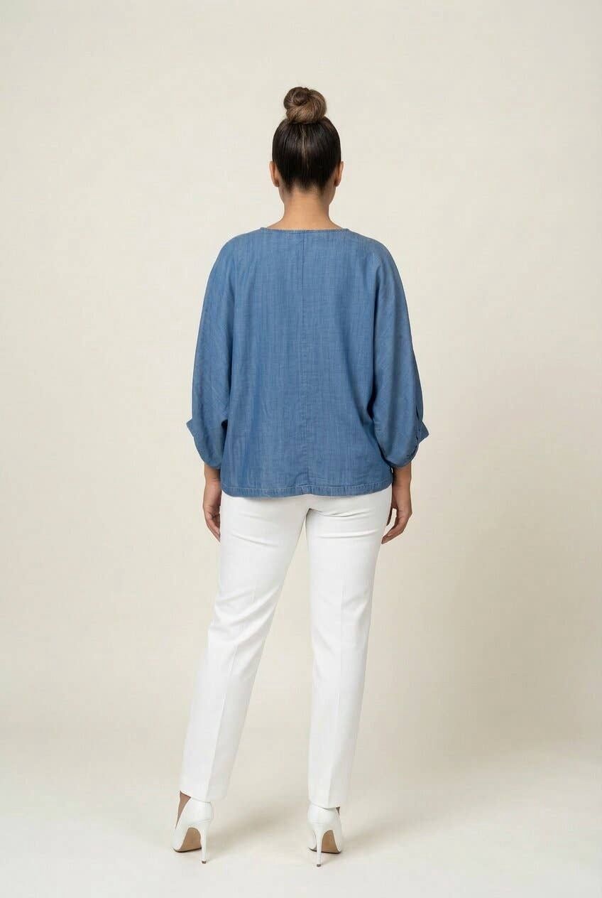 6058 Round Neck Oversized Top