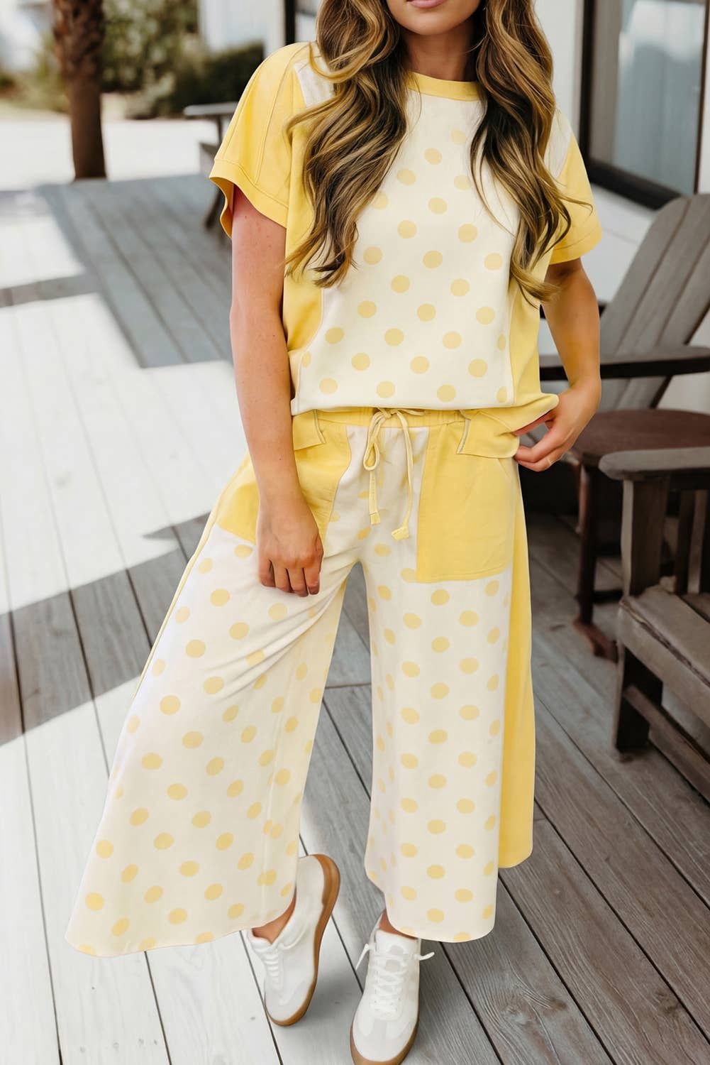 66 Polka Dot Top and High Waist Shorts 2pcs Set (S-XL)
