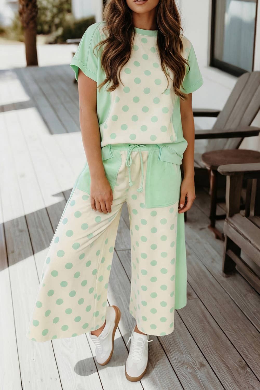 66 Polka Dot Top and High Waist Shorts 2pcs Set (S-XL)