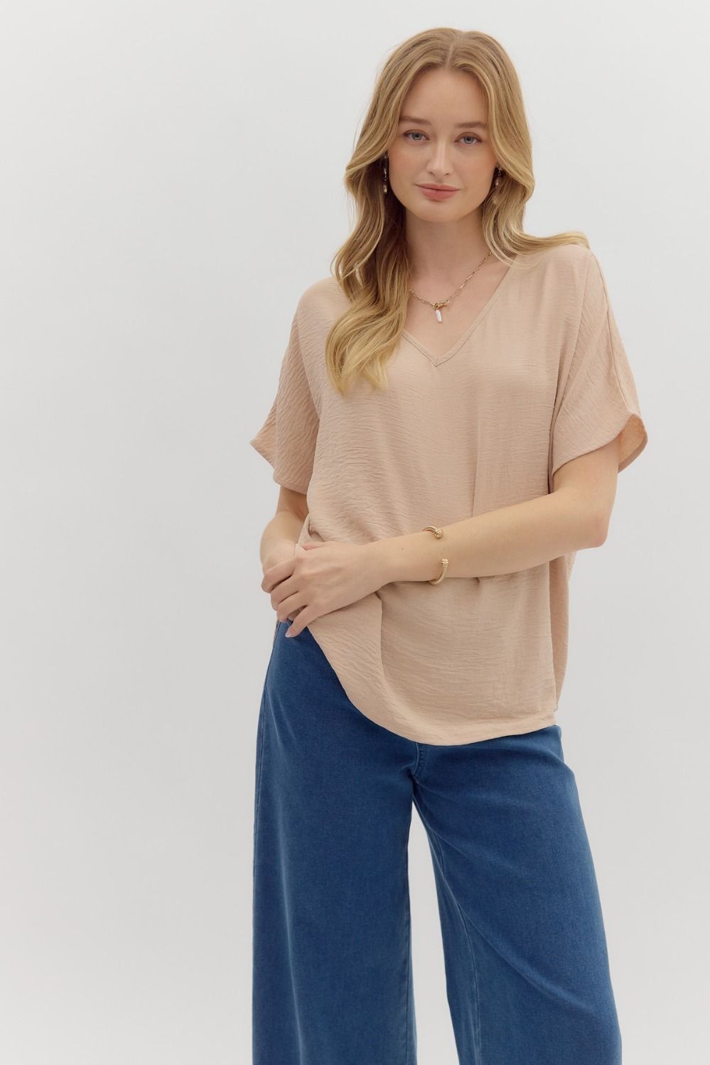 classic vneck sheer top