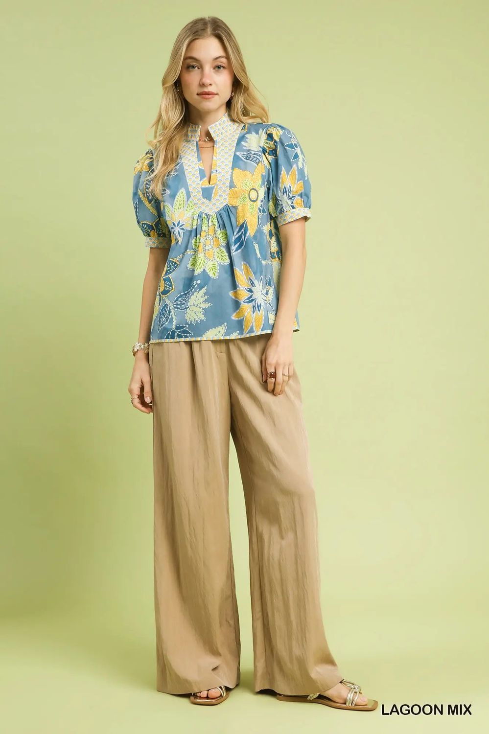abstract v neck blouse