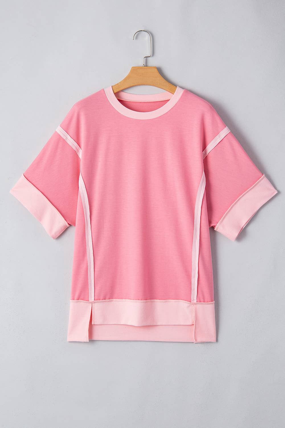 LDC Spring Half Sleeve Raw Seam High Side Split Top