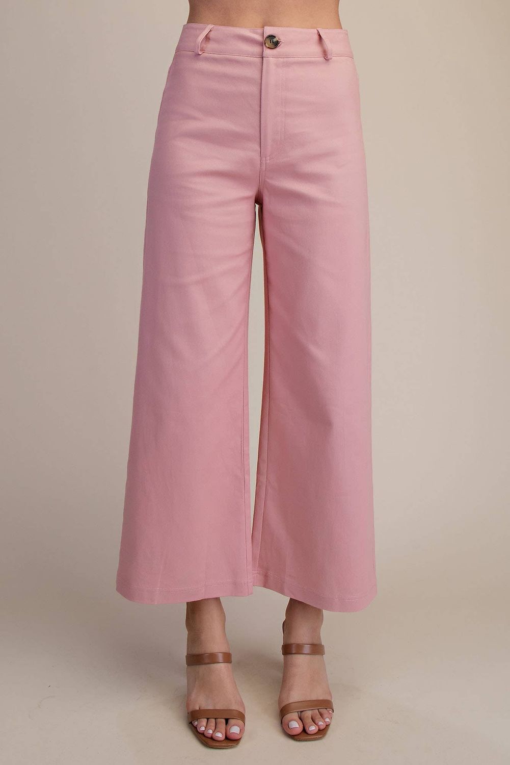 High Waist Wide Pants, Color: Pink, Size: M