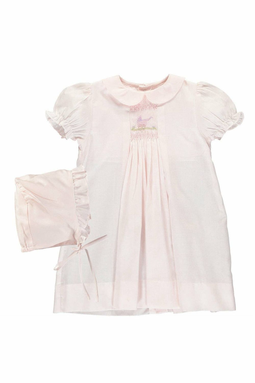Baby Girls  Day Gown and Hat Smocking Pink Newborn