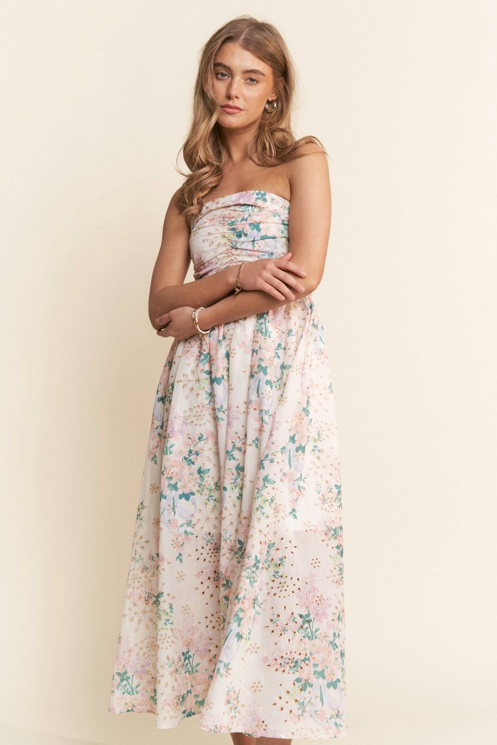 Meadow Ruched Midi Dress