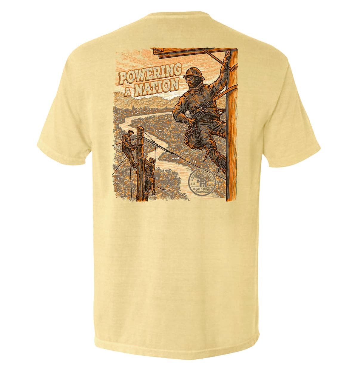 Powering a Nation Pocket Tee, Color: Butter, Size: 2XL, Style: Pocket Tee
