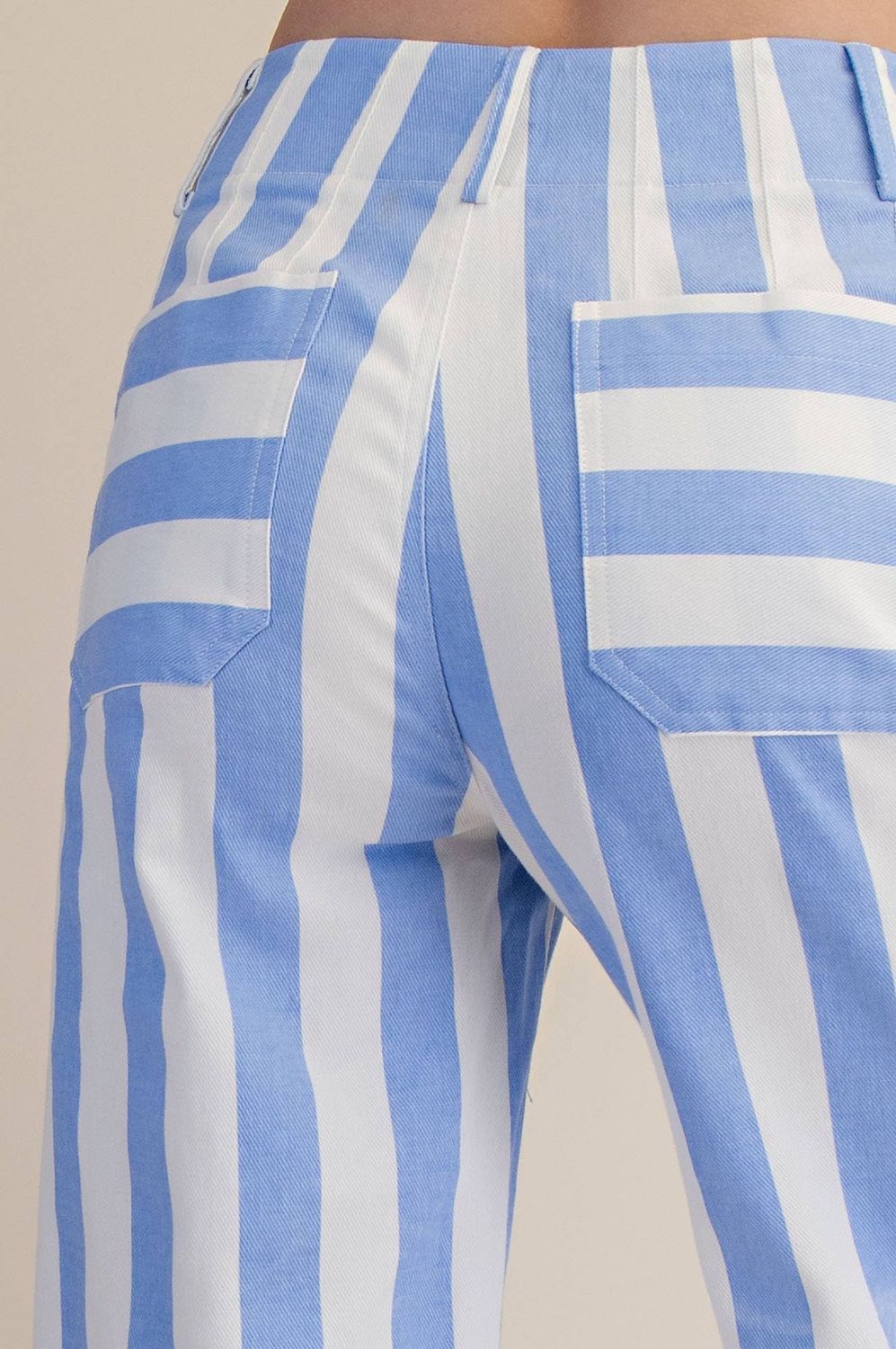 Colette Cropped Wide-Leg Stripe Pants