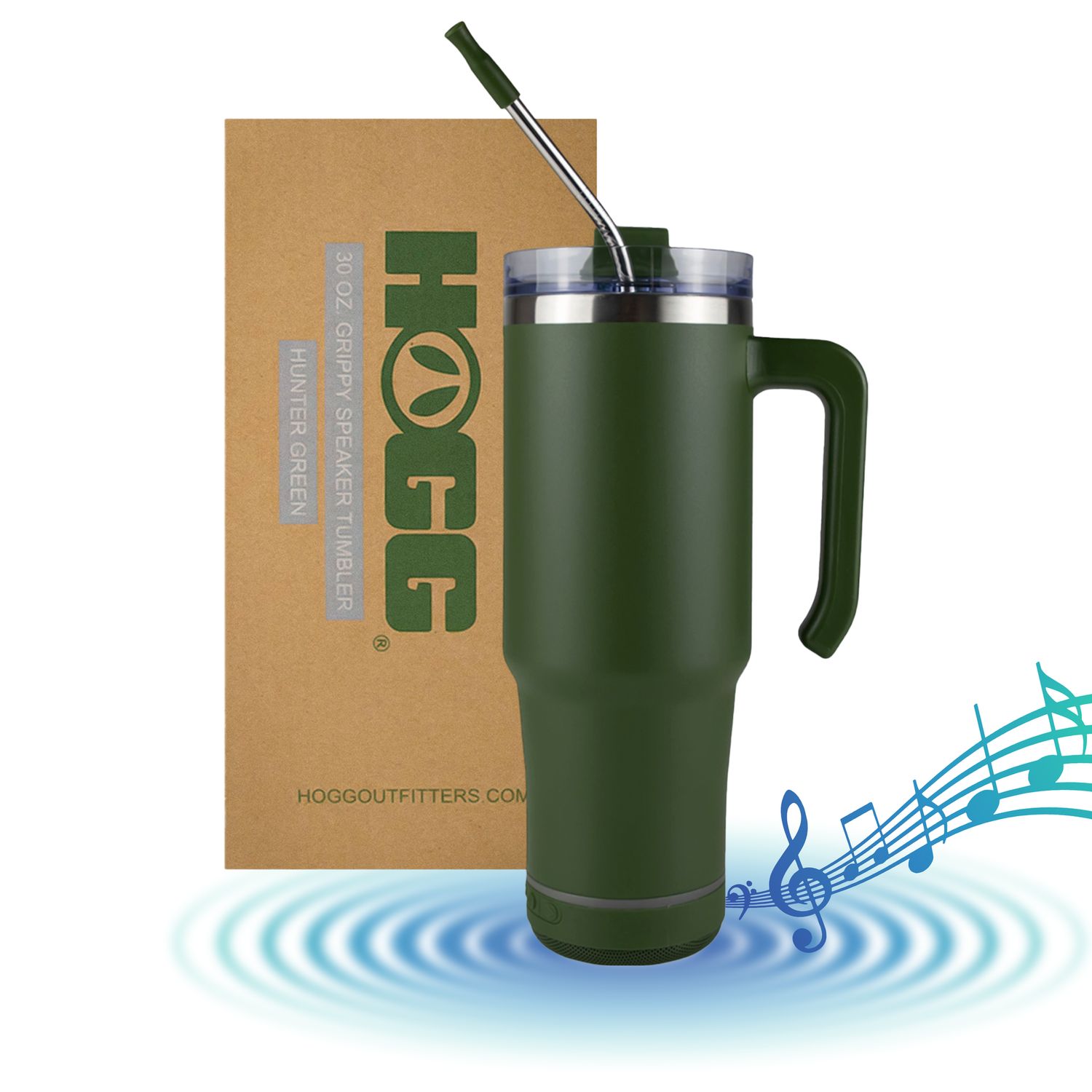 30oz Grippy Speaker Tumbler, Bluetooth Speaker Cup