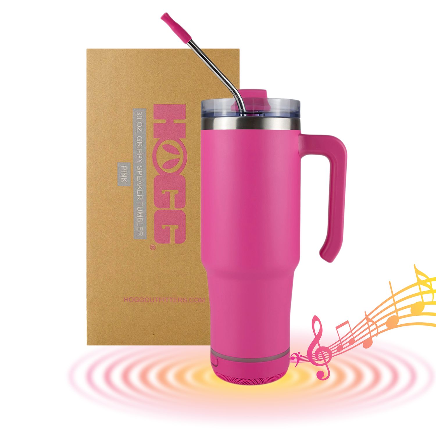 30oz Grippy Speaker Tumbler, Bluetooth Speaker Cup