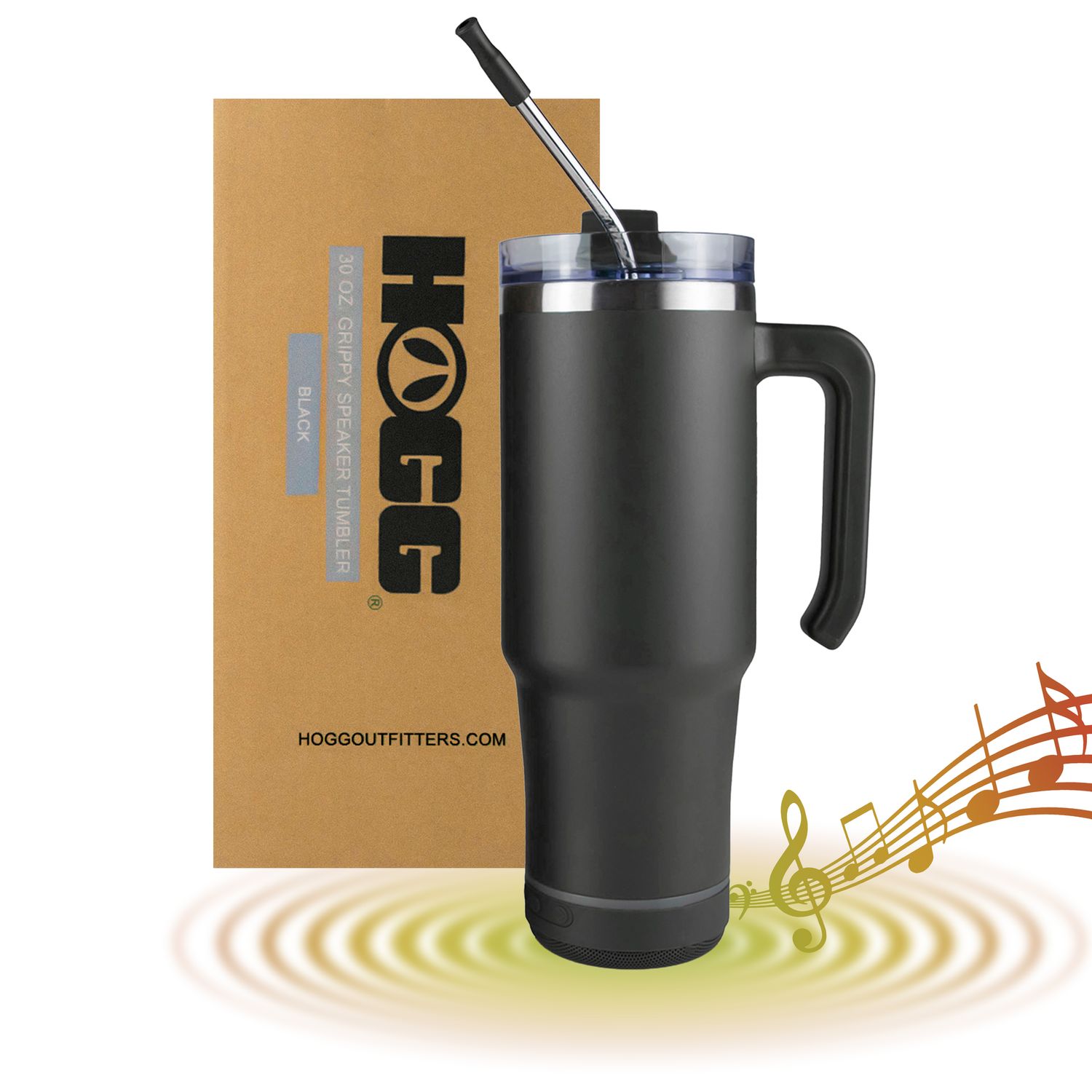 30oz Grippy Speaker Tumbler, Bluetooth Speaker Cup