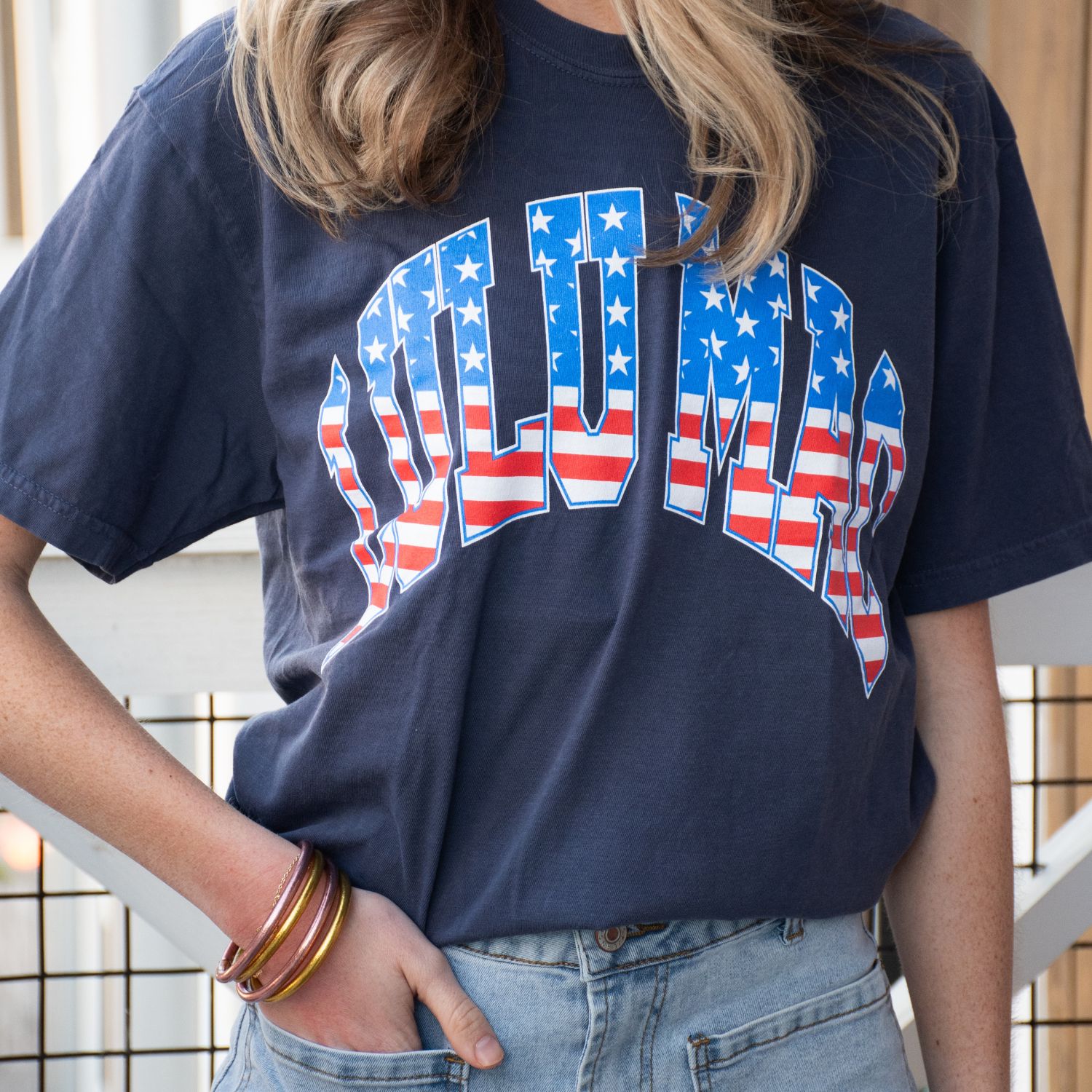 LM-SS-1000 Stars &amp; Stripes Adult Navy Comfort Colors Tee