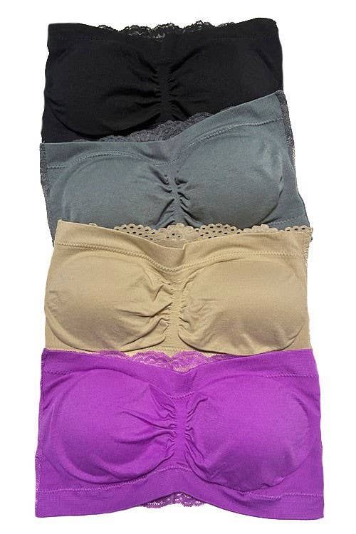 Seamless Bandeau With Lace Back