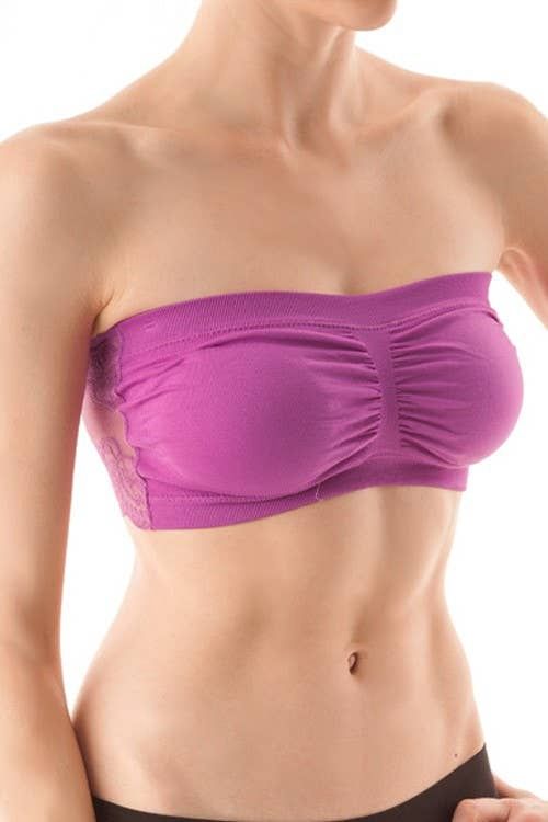 Seamless Bandeau With Lace Back