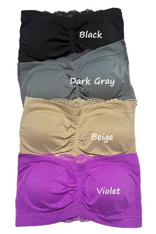 Seamless Bandeau With Lace Back