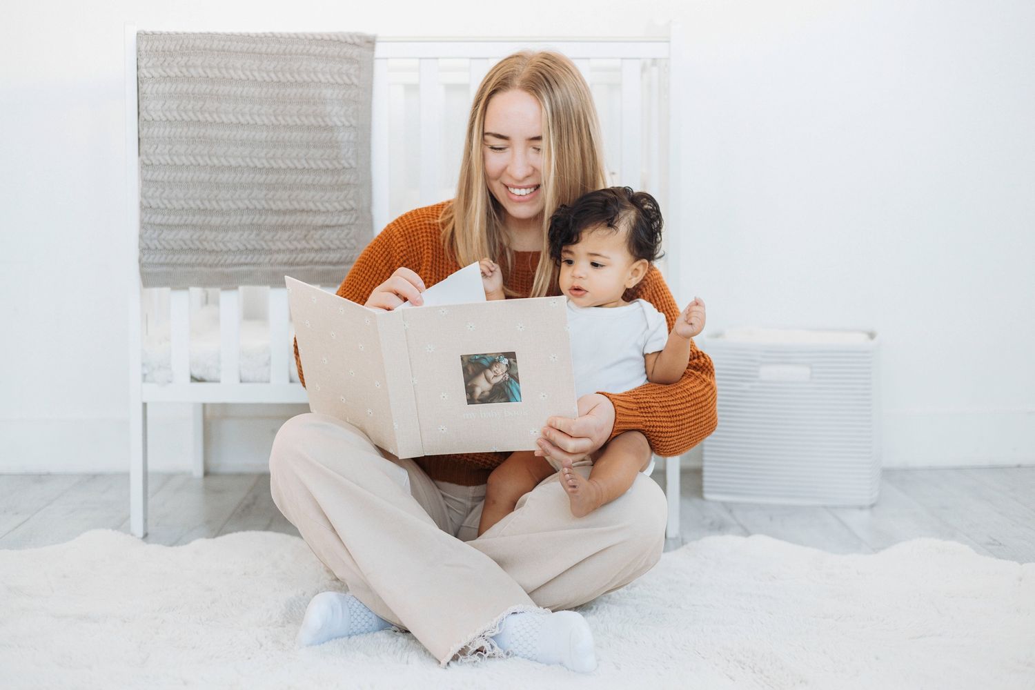 Daisy Print Square Baby Memory Book