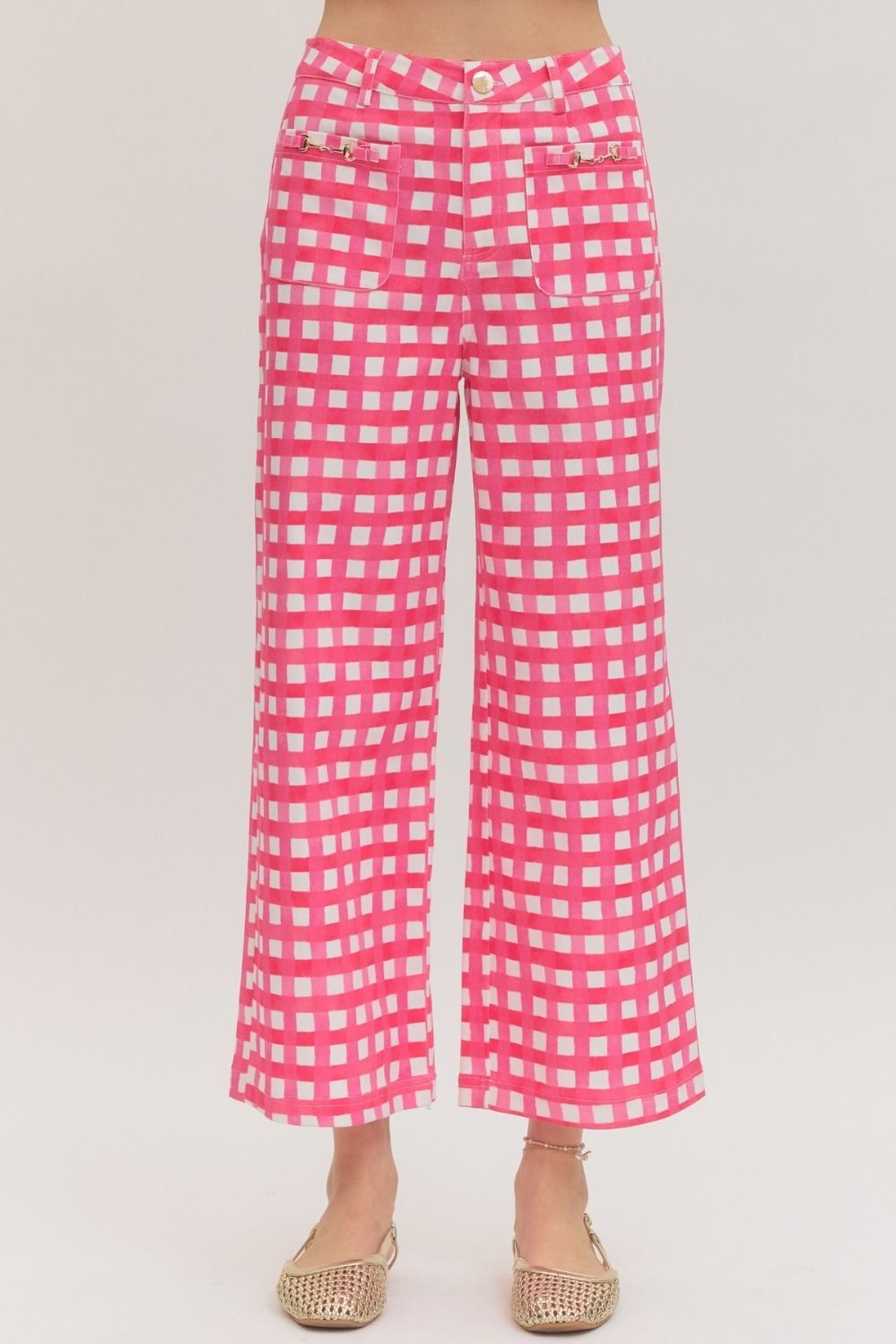 pink plaid pants