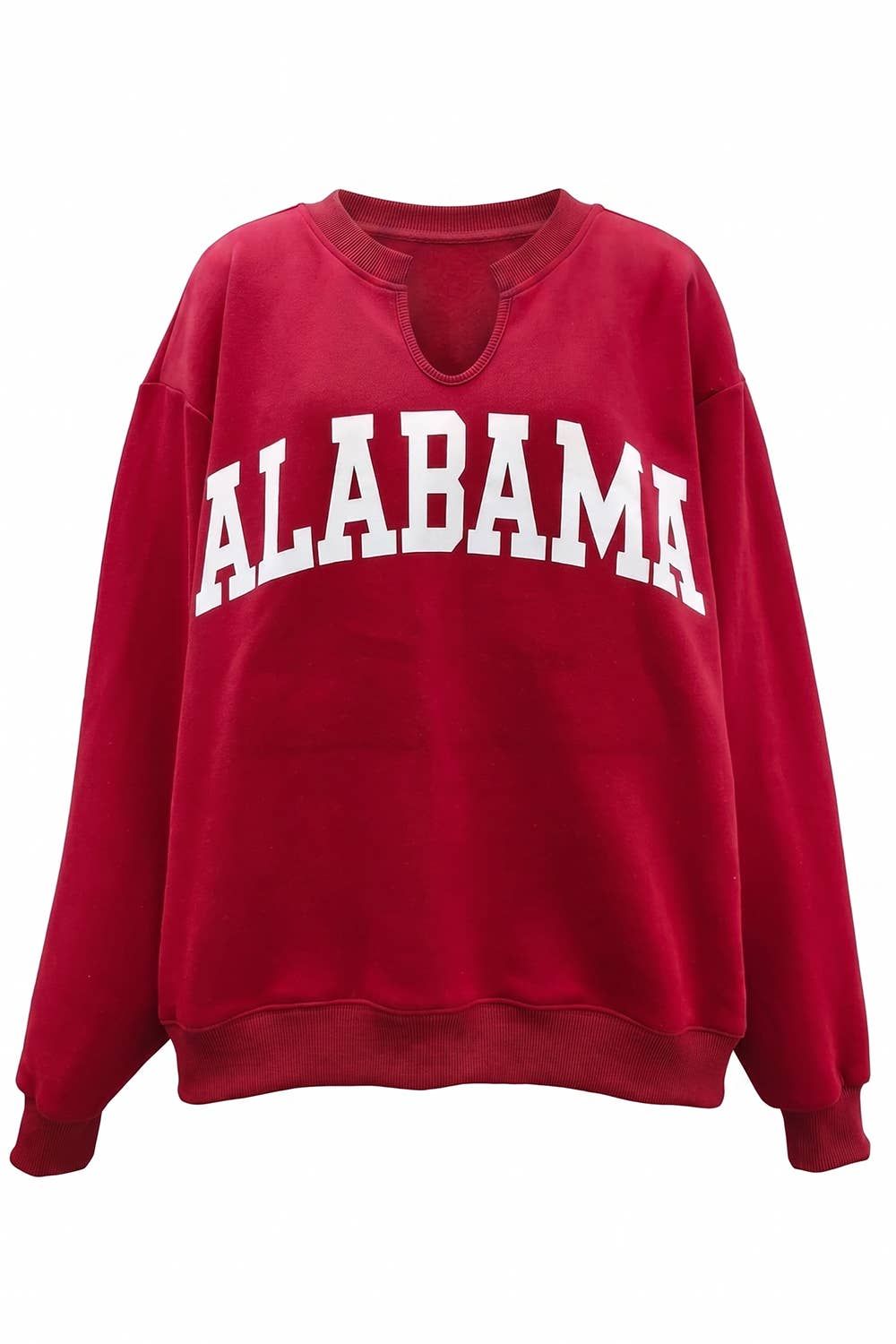 IT3097-AL | 'Alabama/AL' Reversible Oversized Pullover, Color: CRIMSON, Size: S/M-L/XL (3-3)