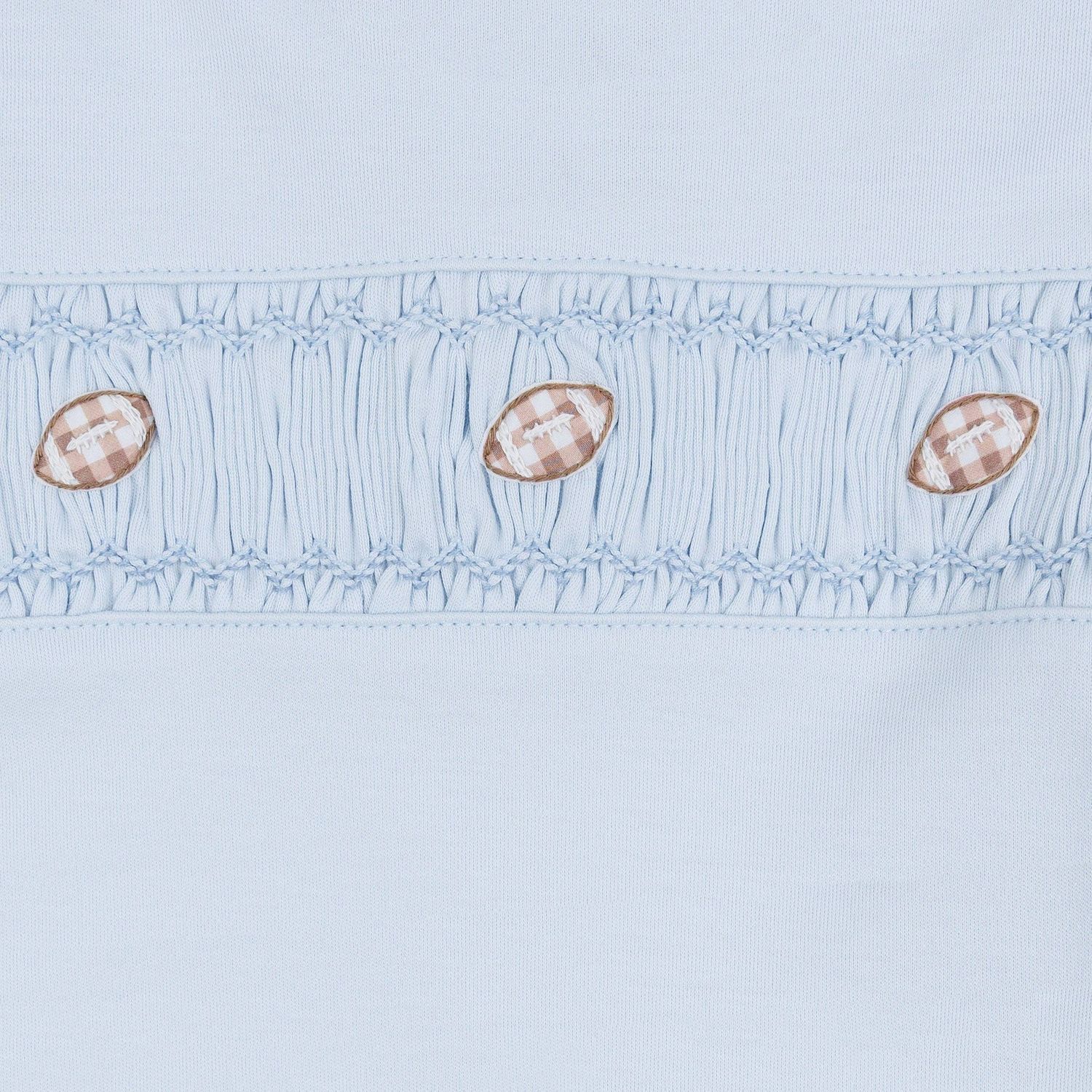 Tiny Tailgater Smocked Diaper Cover Set - Light Blue