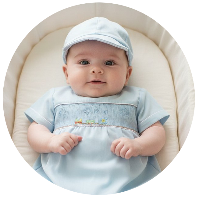 Baby Boy Smocked Train Bubble With Matching Hat