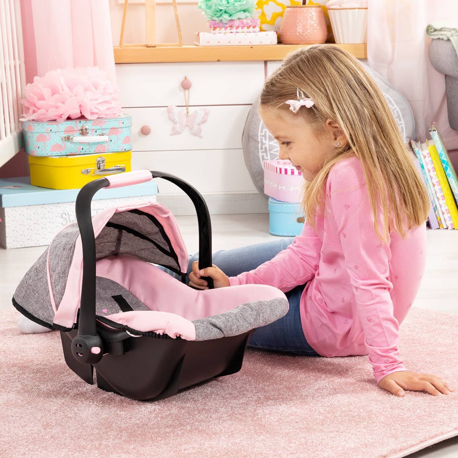 Bayer Design Deluxe Doll Car Seat With Butterfly