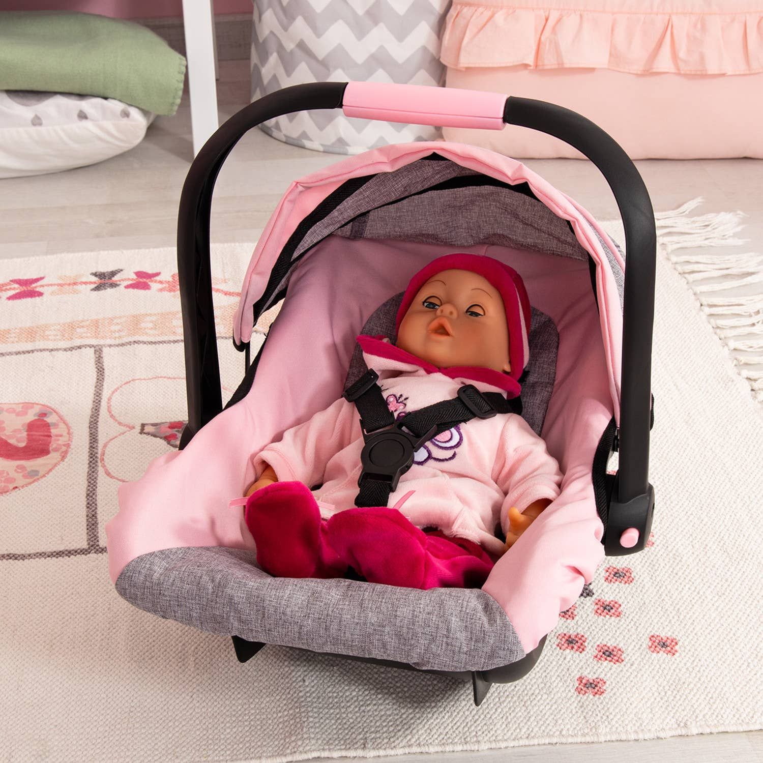 Bayer Design Deluxe Doll Car Seat With Butterfly