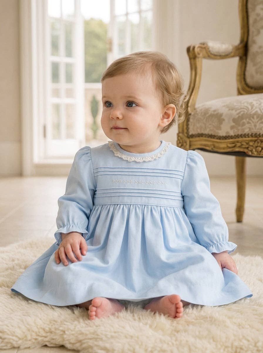 Baby Girl Light Blue Long Sleeve Dress
