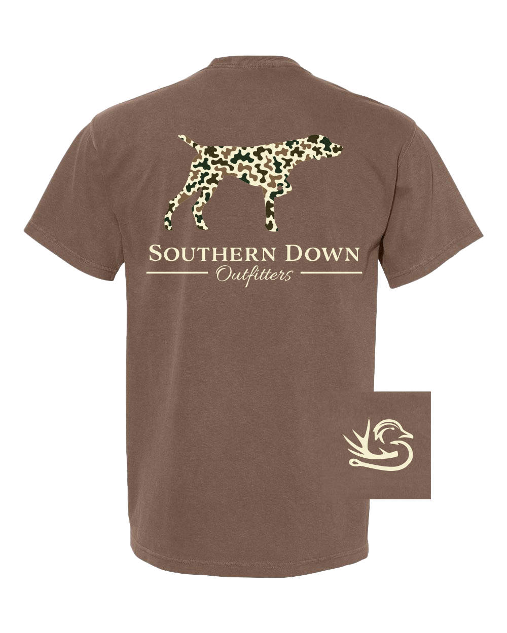 Light Camo Dog Tee, Color: Espresso, Size: Medium