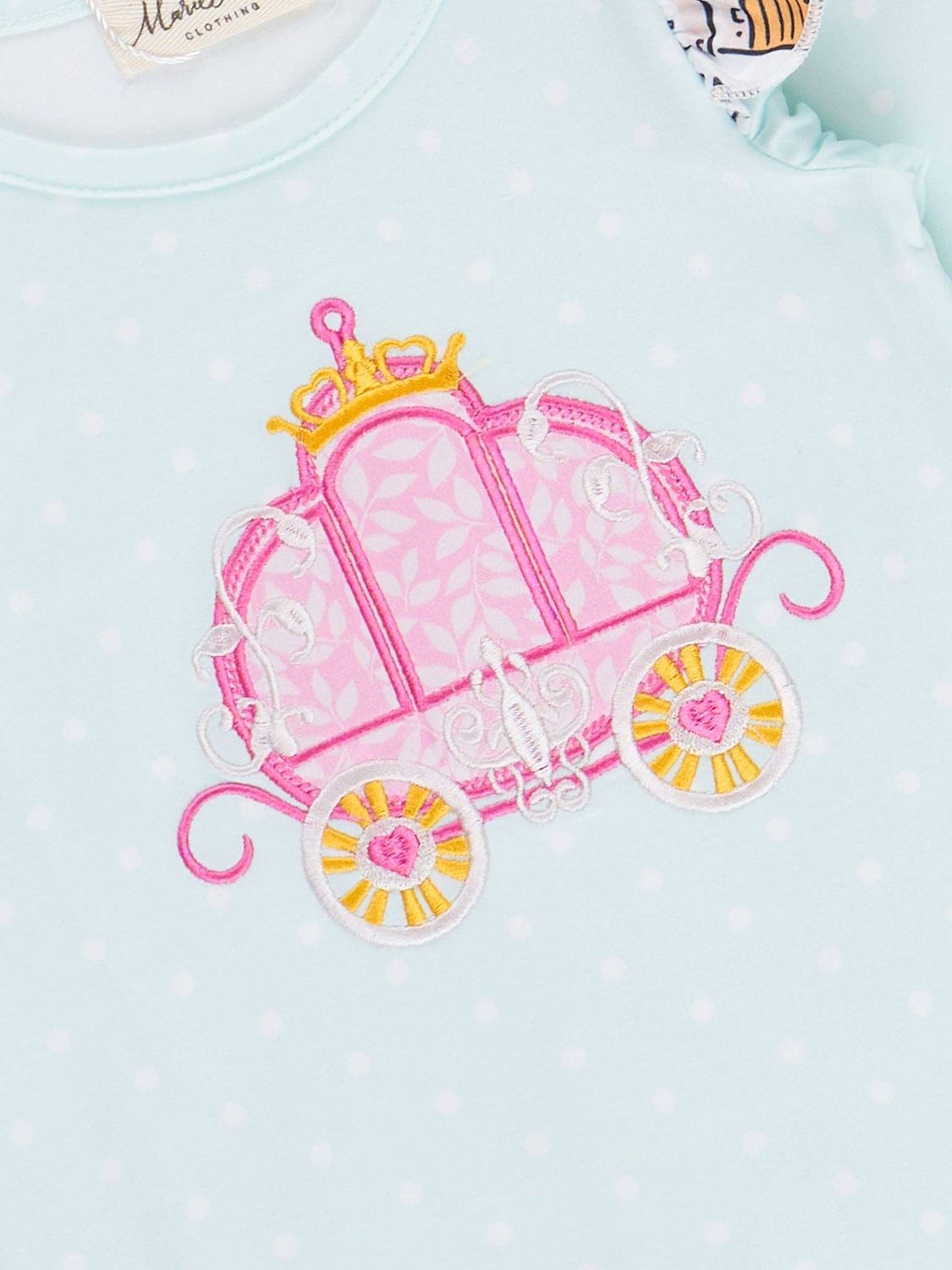 Pink &amp; Light Blue Princess Carriage Ruffle Romper