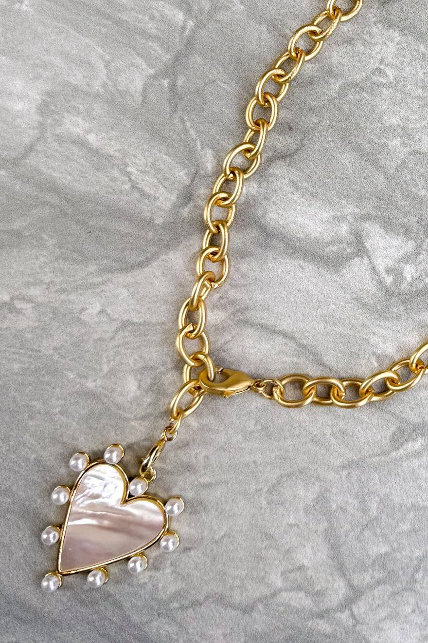 Spotted Heart Long Necklace