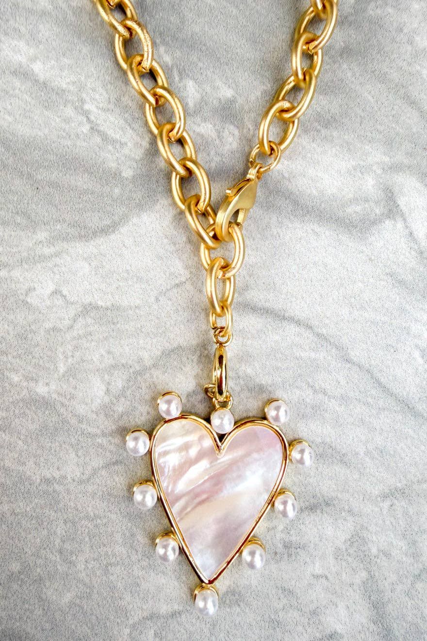 Spotted Heart Long Necklace