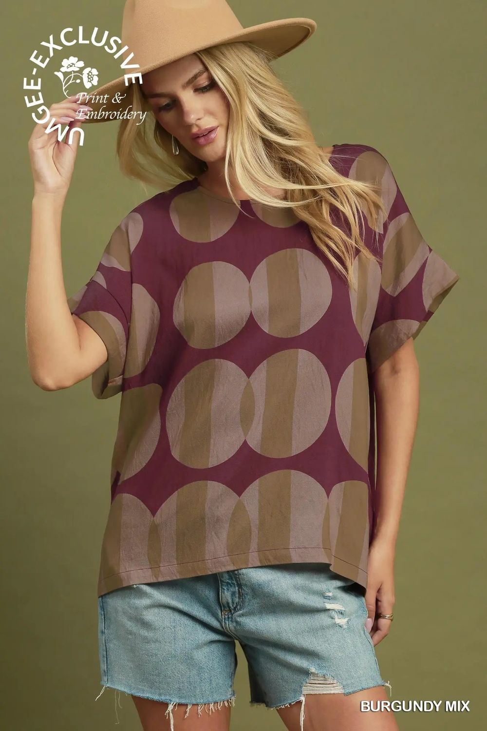 Geometric Circle Print Top