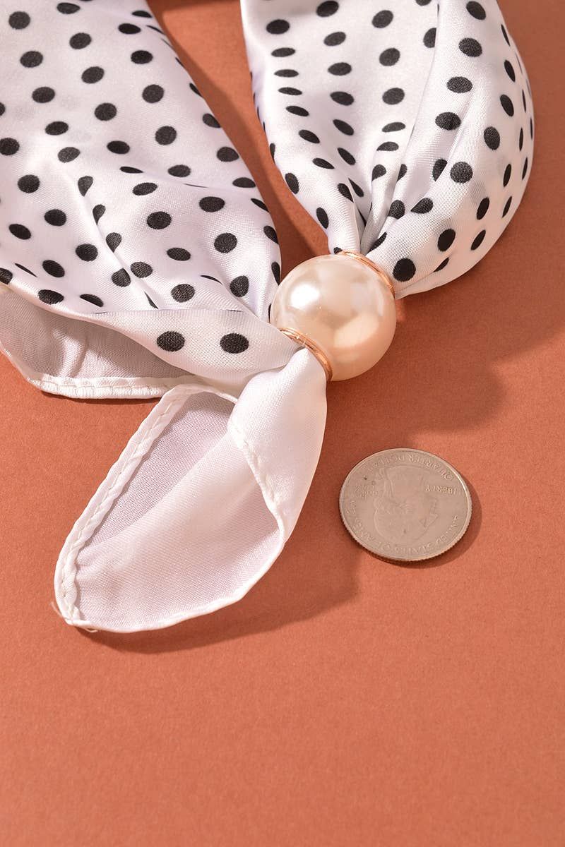 Polka Dot Scarf Pearl Statement Necklace