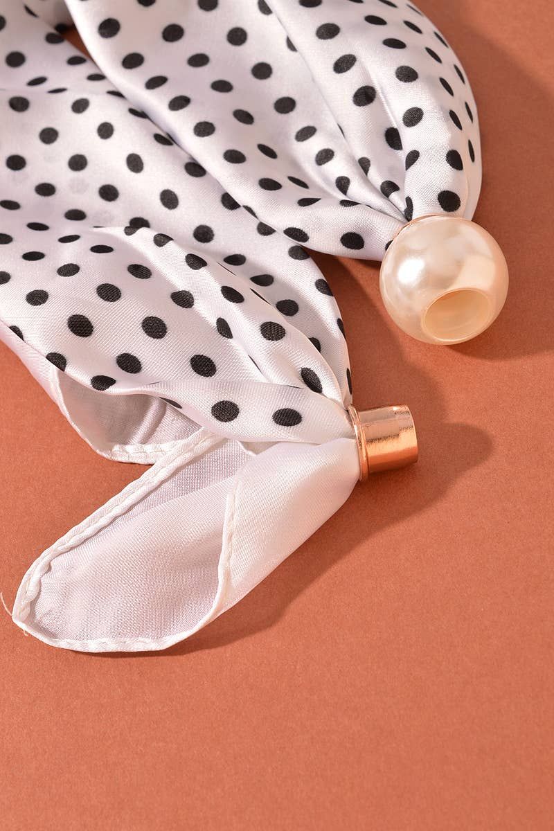 Polka Dot Scarf Pearl Statement Necklace