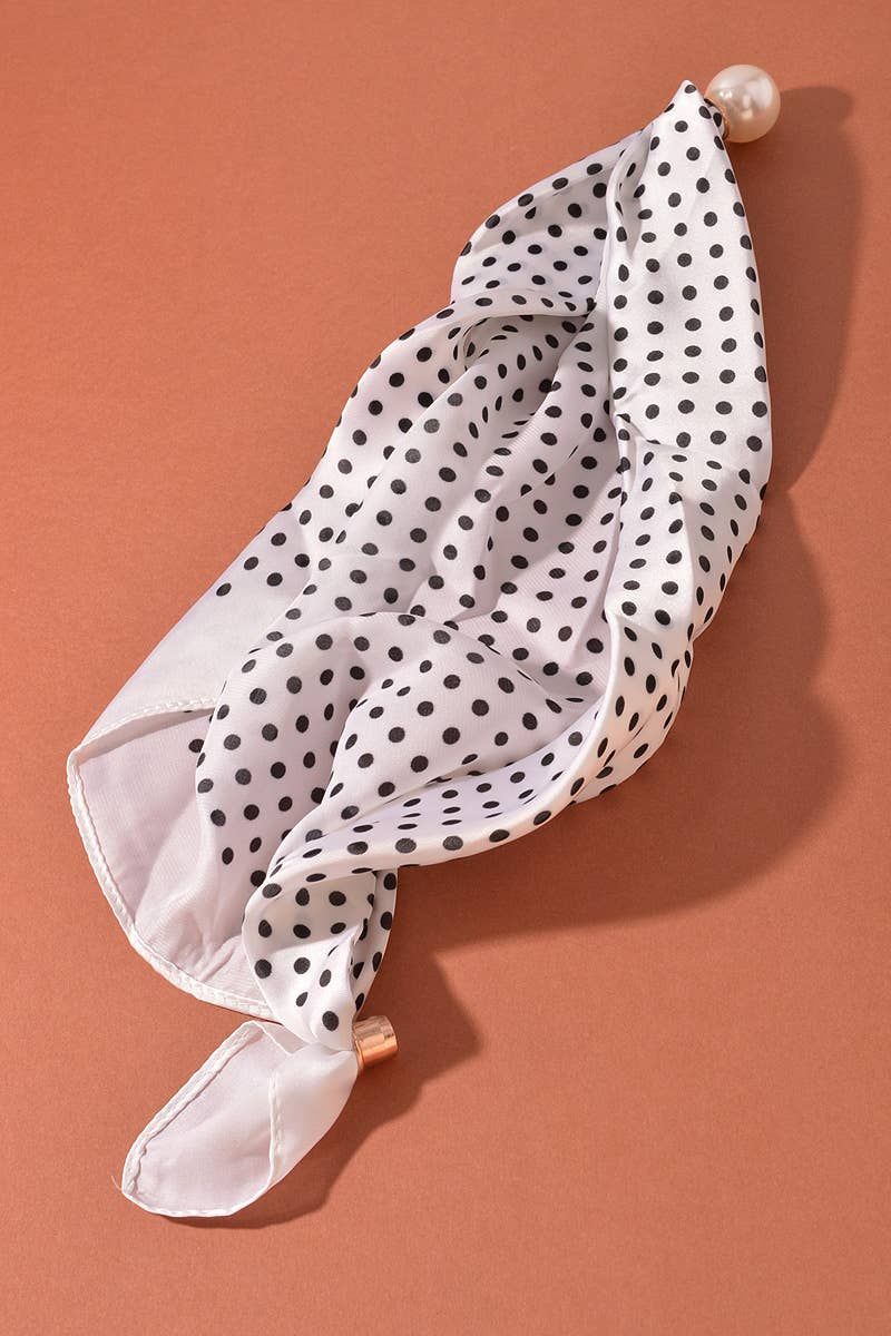 Polka Dot Scarf Pearl Statement Necklace