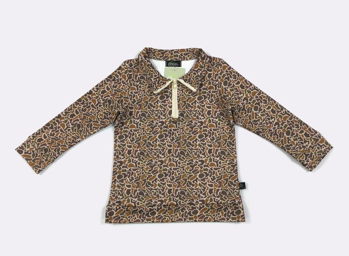 Earthy Camo Boy Quarter Zip youth