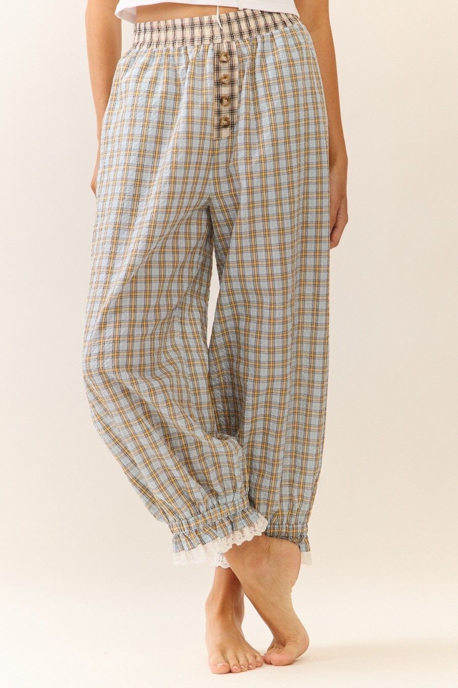 plaid balloon pants