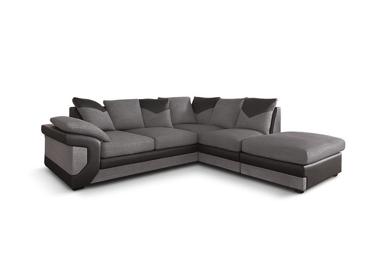 Dino Jumbo Cord Right Hand Corner Sofa with detachable footstool