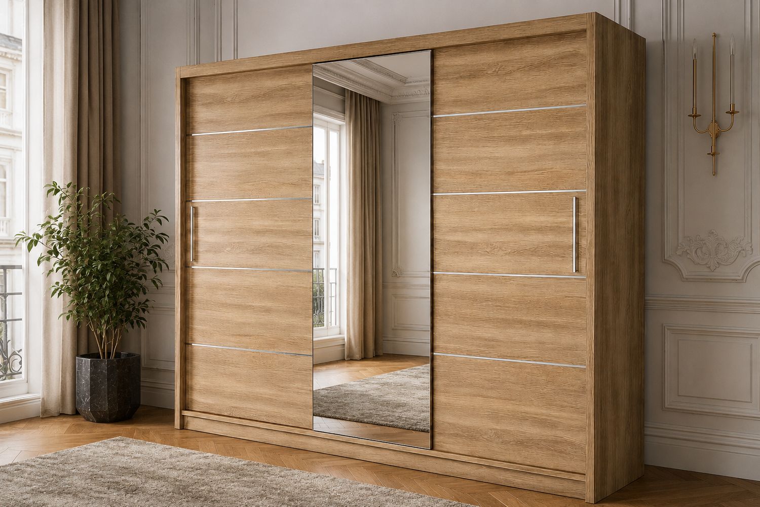 Sliding Mirror Door Wardrobe - Lisbon