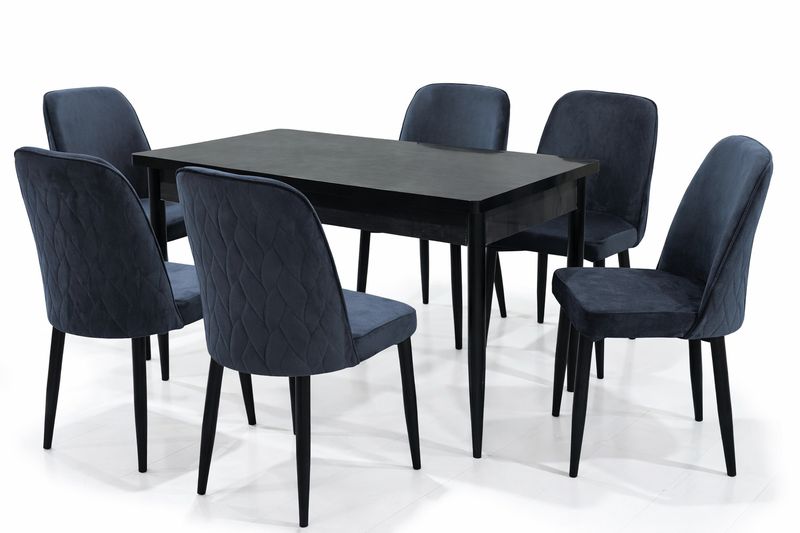Irony High Gloss Extendable Table + 6 Chairs