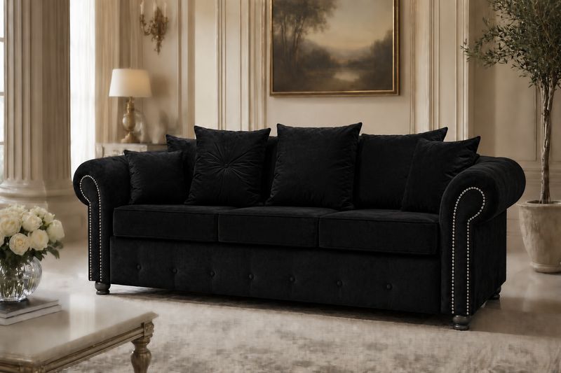Plush Velvet Ashwin 3 Seater Sofa
