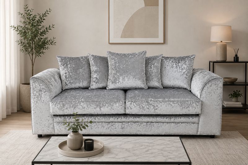 Crushed Velvet Dylan 3 Seater Sofa