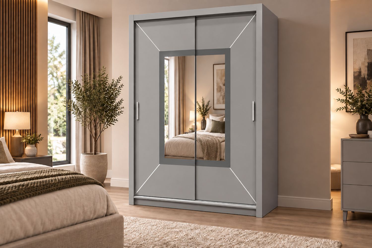 Venice 180cm Wide 2 Matt Door Sliding Wardrobe