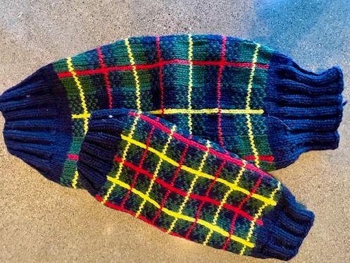 Chilly Dog - Navy Tartan Sweater, XS